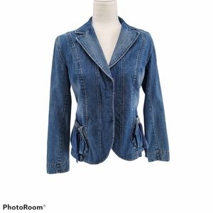 100% cotton denim blazer